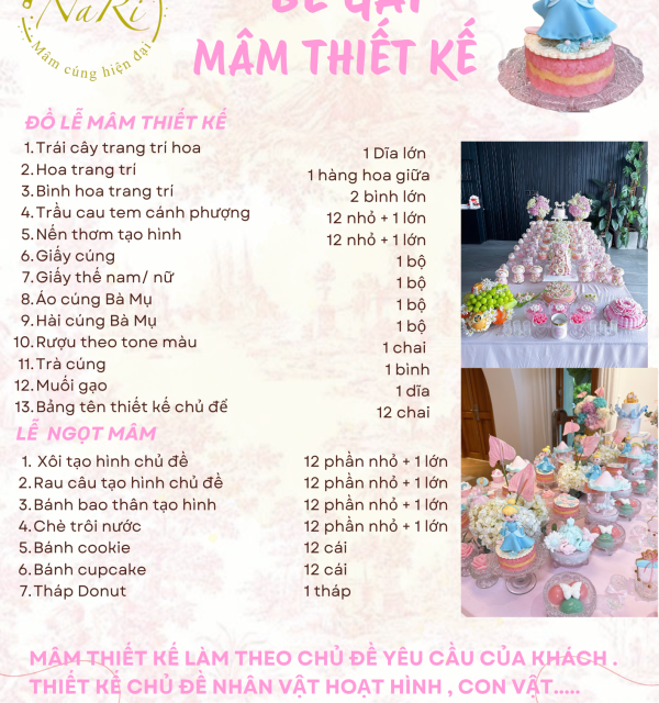 Mâm Cúng Thiết Kế Bé Gái 9.500.000