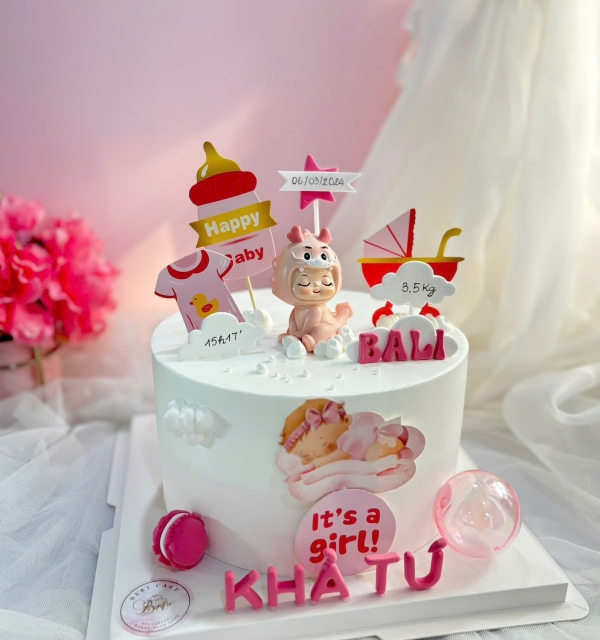 Bánh Kem Trang Trí Phụ Kiện Bé Gái 