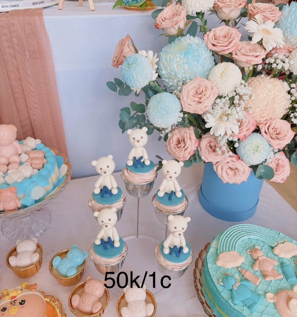 Set Cupcakes-Donuts-Bánh đậu xanh trái cây 
