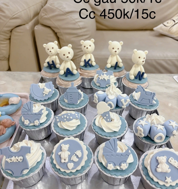 Set Cupcakes-Donuts-Bánh đậu xanh trái cây 