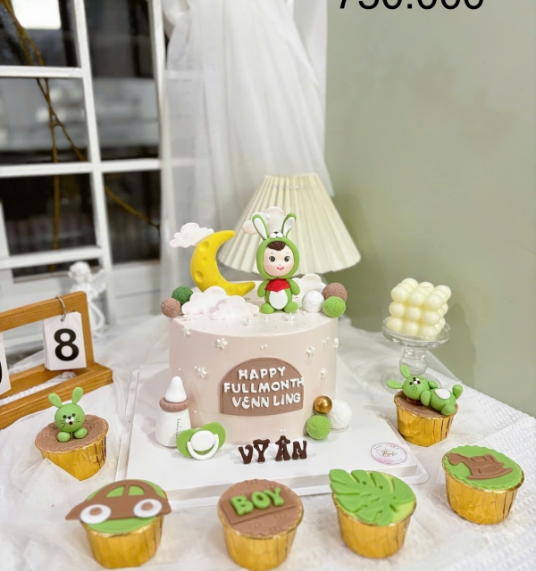 Set Cupcakes-Donuts-Bánh đậu xanh trái cây 