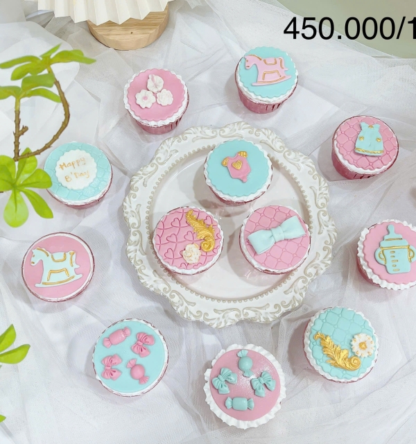 Set Cupcakes-Donuts-Bánh đậu xanh trái cây 